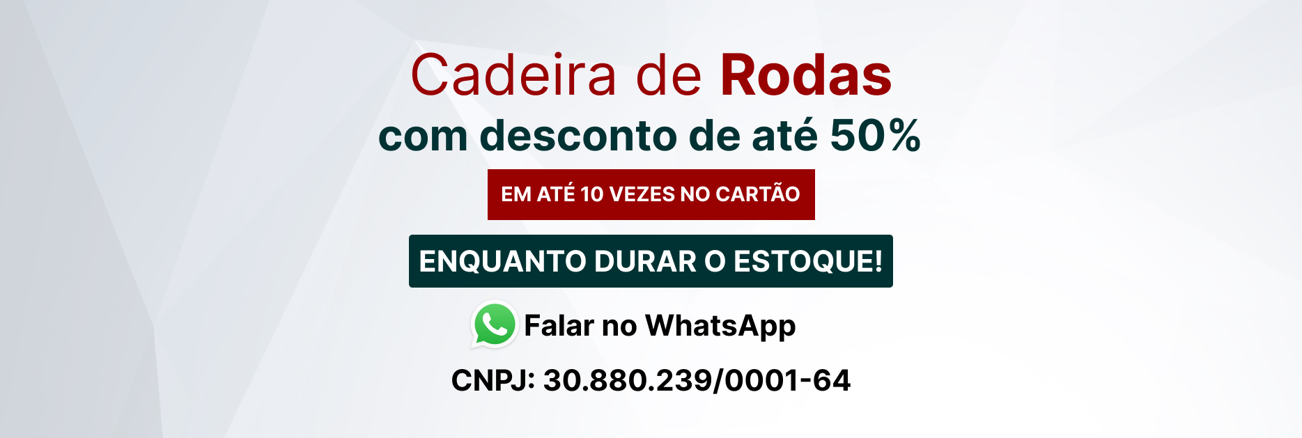 Cadeira de Rodas com desconto de até 50%