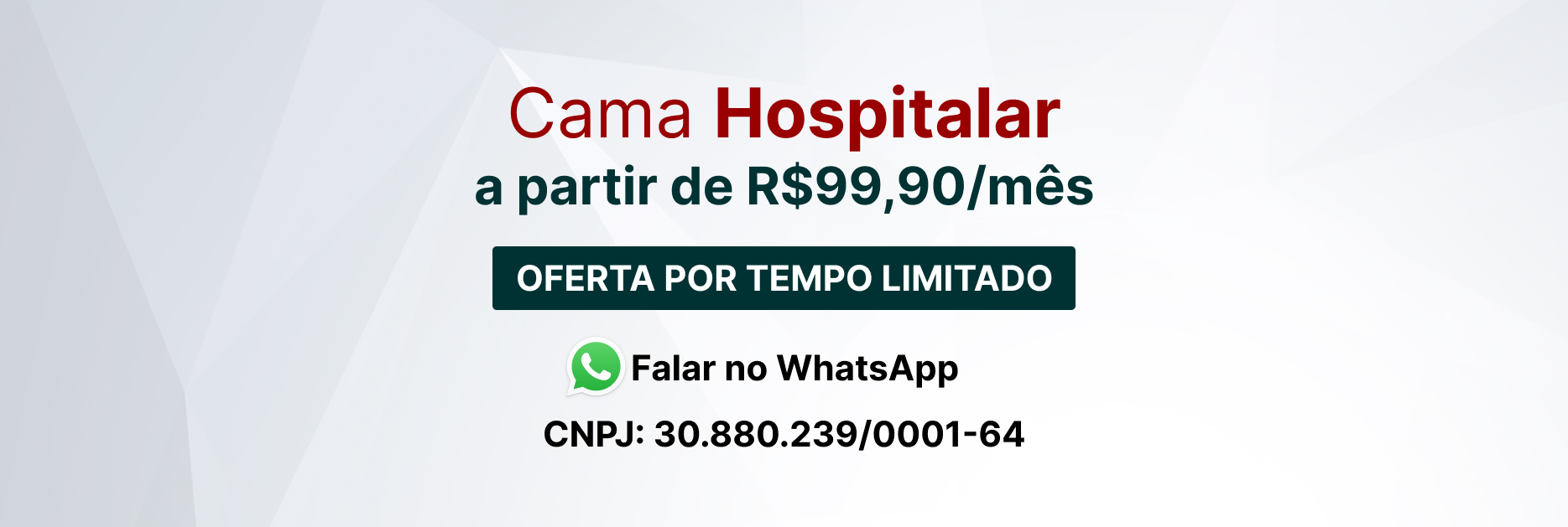 Cama Hospitalar a partir de R$99,90/mês